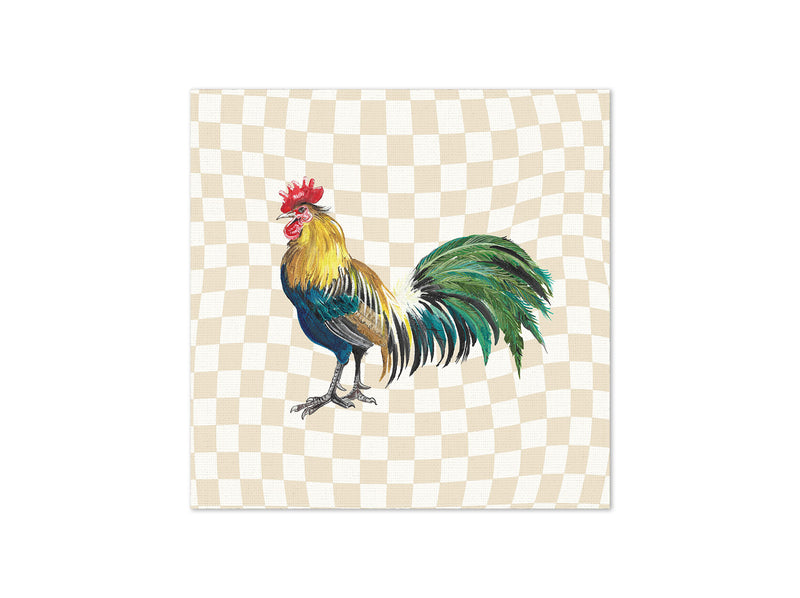 Checkered Rooster Square - Qilin Brand