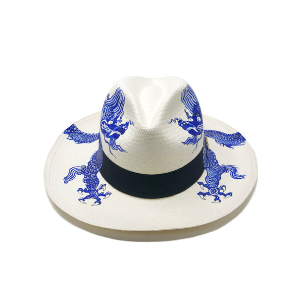Panama Hat Dragon Blue - Size 56 - Qilin Brand