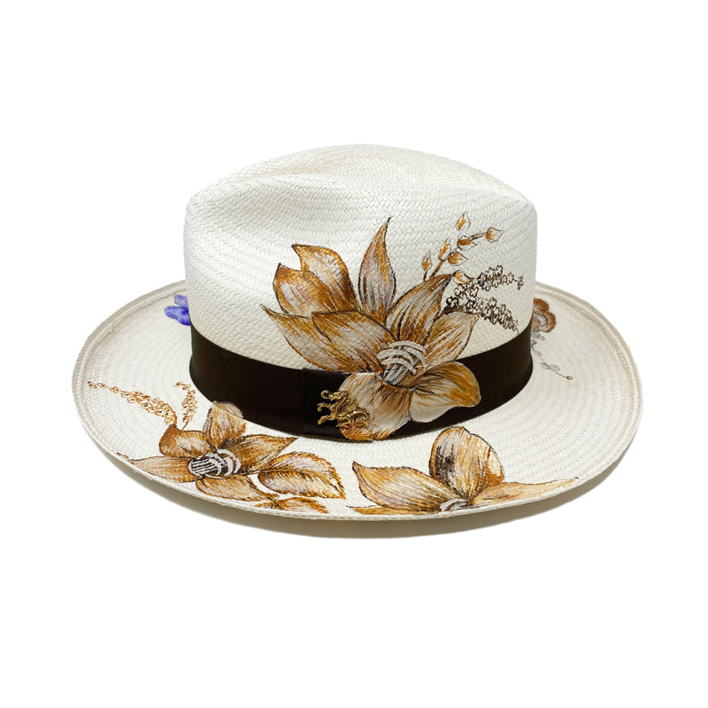 Panama Hat Two Tone Vintage Bouquet - Qilin Brand