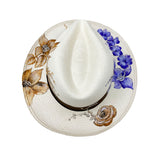 Panama Hat Two Tone Vintage Bouquet - Qilin Brand