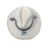 Panama Hat Frayed Feathers - size 57 - Qilin Brand