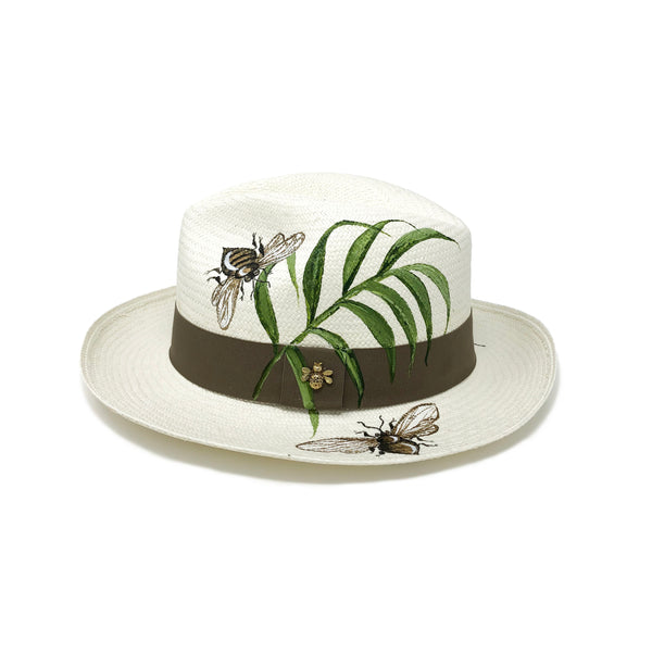 Panama Hat Golden Busy Bees - Qilin Brand