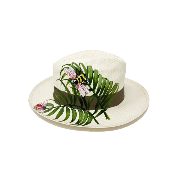 Panama Hat Busy Bees - size 57 - Qilin Brand
