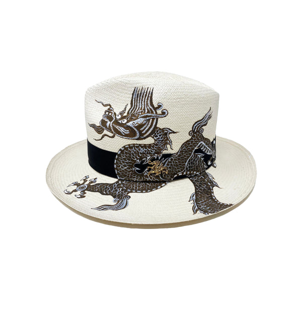 Panama Hat Dragon Sepia - Size 56 - Qilin Brand