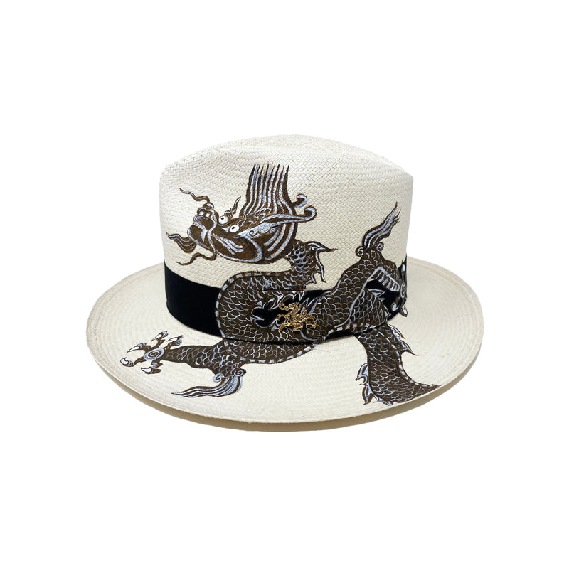 Panama Hat Dragon Sepia - Size 56 - Qilin Brand