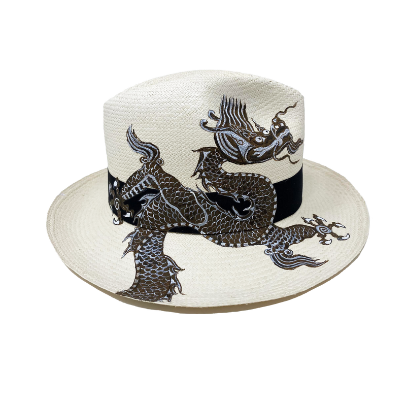 Panama Hat Dragon Sepia - Size 56 - Qilin Brand