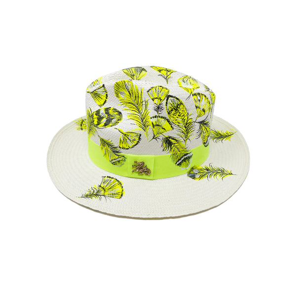 Panama Hat Neon Feathers - Size 56 - Qilin Brand