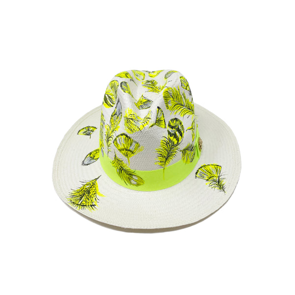 Panama Hat Neon Feathers - Size 56 - Qilin Brand
