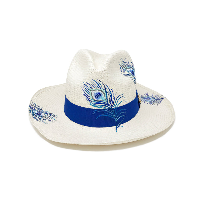 QILIN x Mirela Mendoza Peacock Panama Hat Blue - Qilin Brand