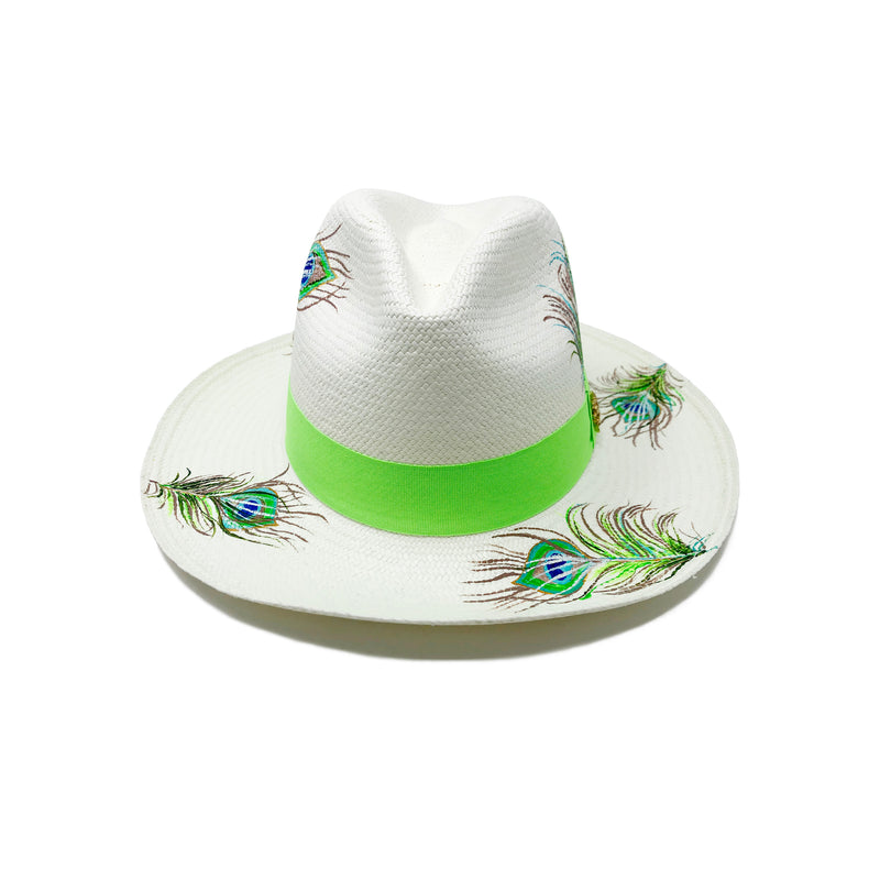 QILIN x Mirela Mendoza Peacock Panama Hat Neon - Qilin Brand