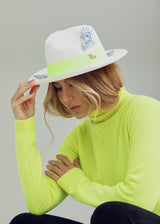 QILIN x Mirela Mendoza Peacock Panama Hat Neon - Qilin Brand