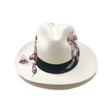 Panama Hat Red Snake and Bees - size 59 - Qilin Brand