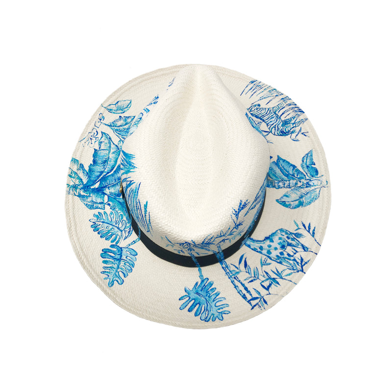 Panama Hat Toile du Jungle Turquoise - Qilin Brand
