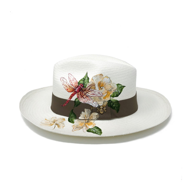 Panama Hat White Gardenias - Qilin Brand